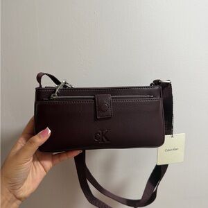 Calvin Klein Deep Burgundy Crossbody Bag